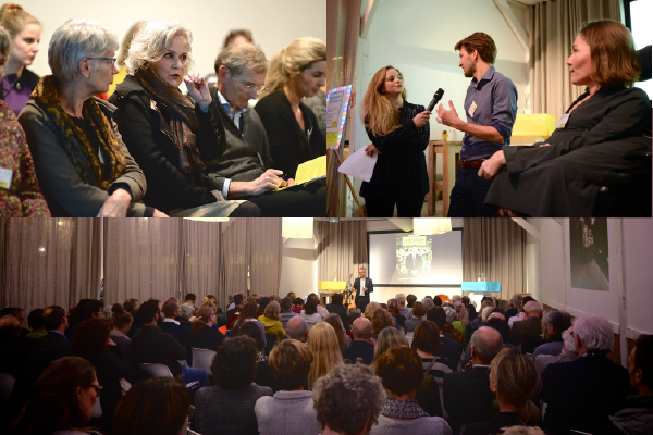 impressie event Raedelijn - samenwerken aan zorg en gezondheid - bezoekers luisteren naar o.a. Joris Luyendijk